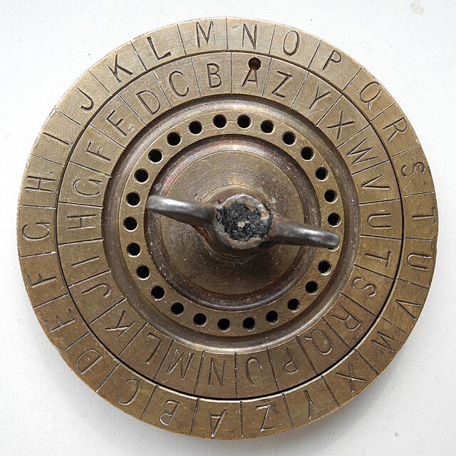 Caesar cipher disc (Chiffrierscheibe) by Linge, Pleidelsheim, Germany